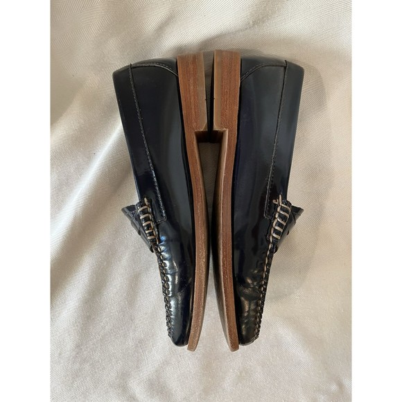 Weejuns G.H. Bass & Co.  Navy Blue Patent Leather Slip Of Flat Loafer Women’s‎ 6 - Picture 9 of 11